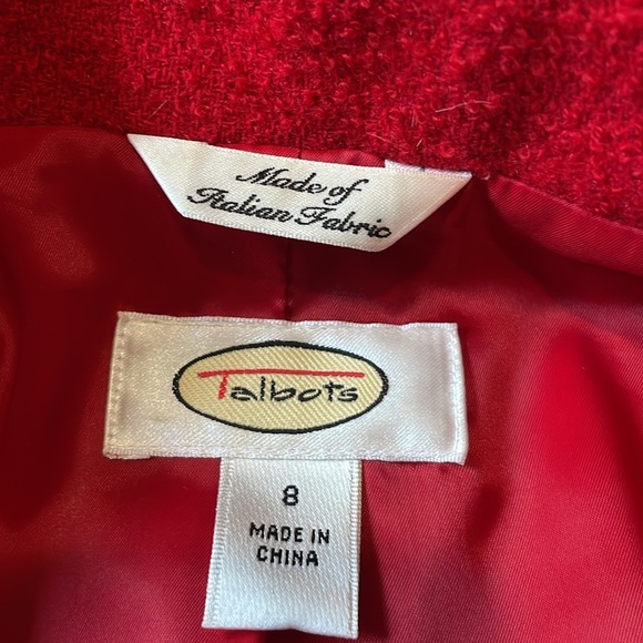 Talbots Women's Red Wool Blazer Jacket Size 8 Lined Career Vibrant - Picture 8 of 9